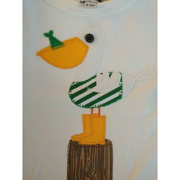 Mud Pie Baby Boys Embroidered Pelican Shirt Size 6-9 Months Beach Bird - Picture 2 of 4